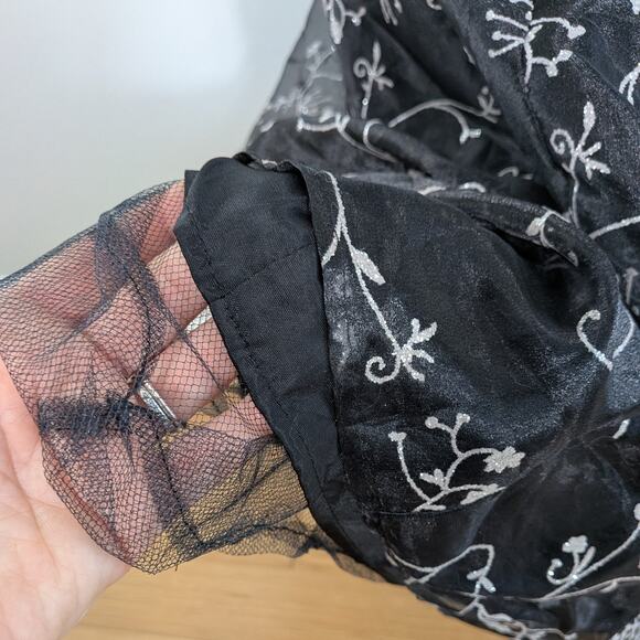 Vintage Morgan Co Prom Dress Maxi Gown 8 Black Y2K Corset Fairy Goth Princess 90 - Picture 8 of 12